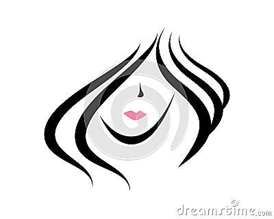 beauty natural woman face logo design 1 Vector Illustration