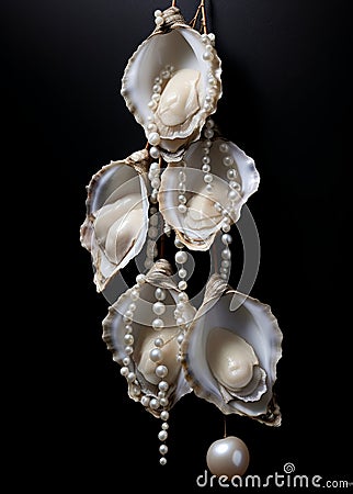 Beauty nature background seashell ocean white pearl shells luxury gift sea closeup Stock Photo