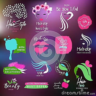 Beauty and nature signs collection Vector Illustration