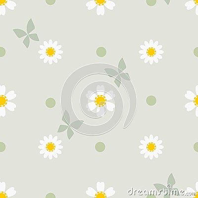 Beauty in nature, tiny daisy seamless pattern vector. Vector Illustration