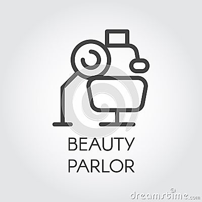 Beauty parlor line icon. Beauty salon sign. Cosmetology, skincare, healthcare concept. Contour web logo. Vector Vector Illustration