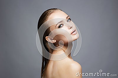 Beauty passion wet girl Stock Photo