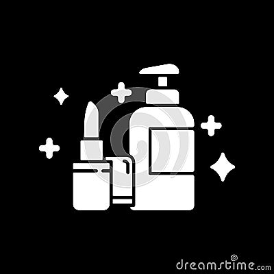 Beauty and personal care dark mode glyph icon Vector Illustration