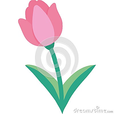 beauty pink tulip flower icon Vector Illustration