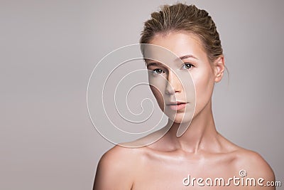 Beauty portrait of attractive middle age blonde woman Stock Photo