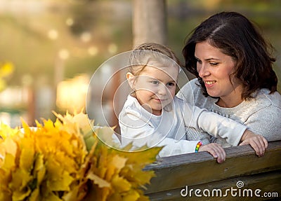 Beauty portrait of mother and daughte. Mothers day Stock Photo