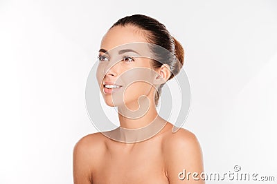 Beauty portrait of a ypung woman with fresh skin looking Stock Photo