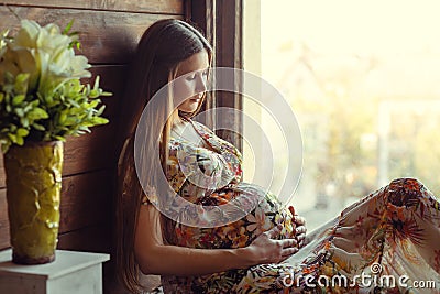 Beauty Pregnant Woman Stock Photo