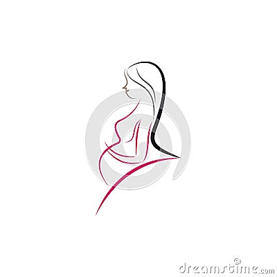 Beauty pregnant women Vector Illustration