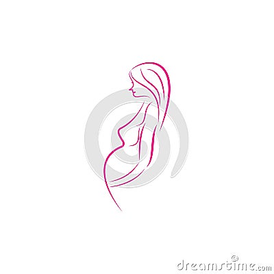 Beauty pregnant women Vector Illustration