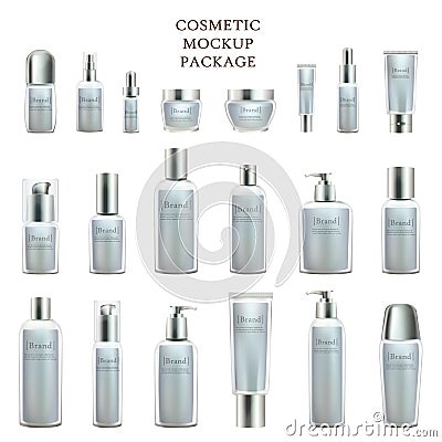 Beauty Product Bottles and Containers Collection Stock Photo