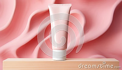 Beauty product packaging in pink, clean and shiny generated by AI Stock Photo