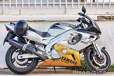 Beauty profile of Yamaha YZF600R Deltabox Thunder motorcycle Editorial Stock Photo