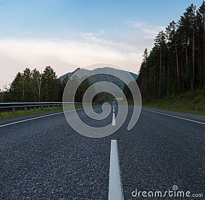 Beauty road M52 called Chuiskiy trakt Stock Photo