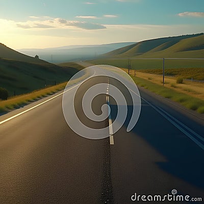 Through the Beauty of the Roadway Stock Photo