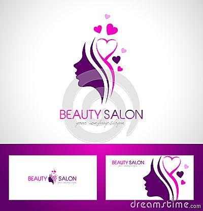 Beauty Salon Logo Design Vector Illustration