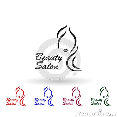 Beauty salon logo multi color icon. Simple glyph, flat vector of beauty salon icons for ui and ux, website or mobile application Stock Photo
