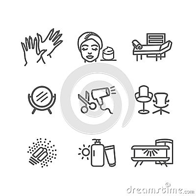 Beauty saloon vector illustration set on white background Vector Illustration