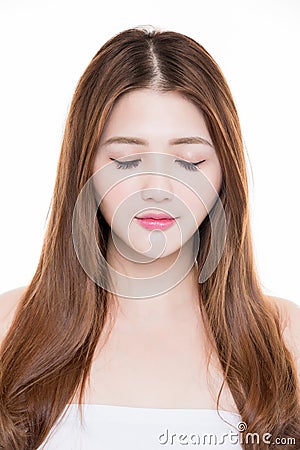 Beauty woman close eyes Stock Photo