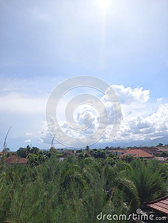 The beauty of the sky over the building of the University of Education Ganesha Bali Indonesia Editorial Stock Photo