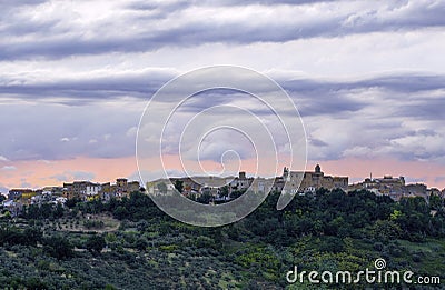 The beauty of the small village of Pianella in Abruzzo, Italy at sunset Stock Photo