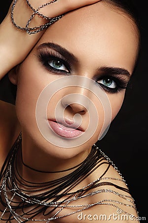 Beauty with smoky eyes Stock Photo