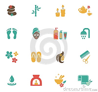 Beauty and Spa Icons Vector Illustration