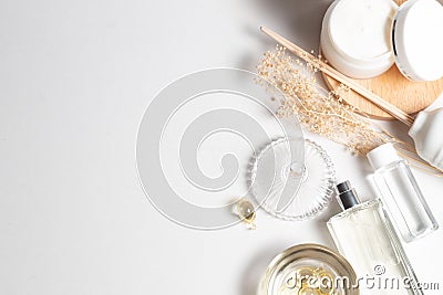 beauty spa medical skincare and cosmetic lotion bottle cream spray packaging product on white decor background Stock Photo