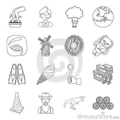 Beauty, sport, transport and other web icon in outline style. finance, space, weapons icons in set collection. Vector Illustration