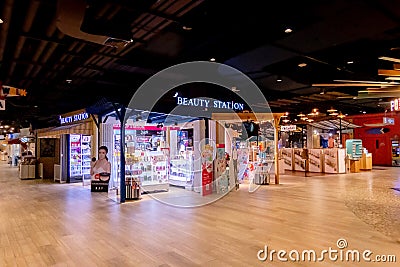 Beauty Station shop which is popular cosmetic shop in Thailand. January 19, 2019 Editorial Stock Photo