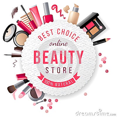 Beauty store emblem Vector Illustration