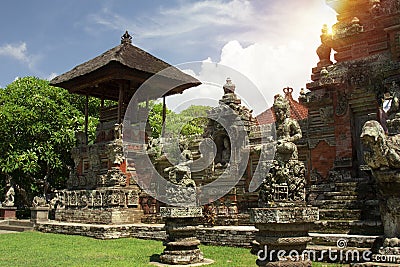 Beauty temple in Batubulan, Bali, Indonesia Stock Photo