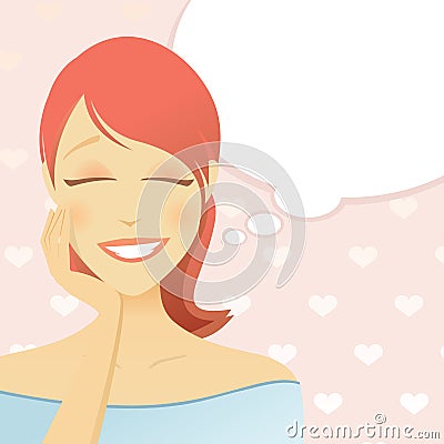 Beauty Thinking Vector Illustration