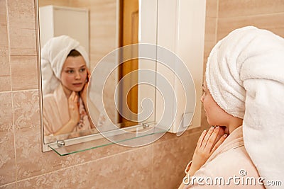Beauty treatment, skin and hair home care concept. Perfect skin. Stock Photo