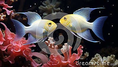 beauty underwater nature colorful fish swimming in reef generated by AI Stock Photo