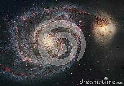 The beauty of the universe: Huge and detailed Whirlpool Galaxy Stock Photo