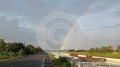 The beauty of the universe with natural rainbow paintings Stock Photo