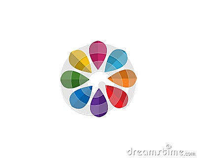 Beauty Vector colorfull flowers design logo Template icon Vector Illustration