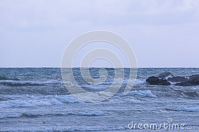 Beauty wave sea in natural tropical weather. power water for surfing in summer season Stock Photo