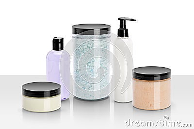 Beauty and wellness products isolated Stock Photo