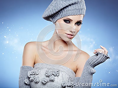 Beauty winter girl Stock Photo