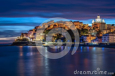 Imperia Porto Maurizio at sunset Stock Photo