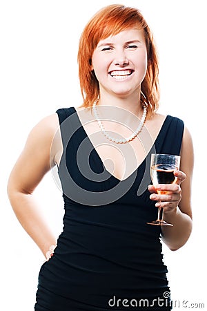 Beauty woman with champagne Stock Photo