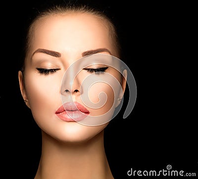 Beauty woman face closeup Stock Photo