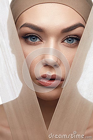 Beauty Woman Face With Even Skin Tone Foundation Stock Photo
