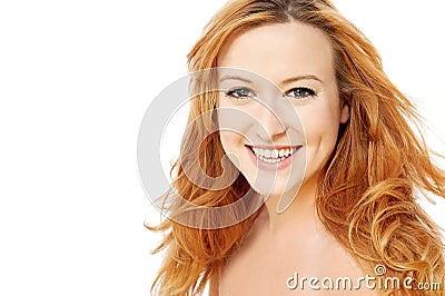 Beauty woman with shiny golden hair Stock Photo