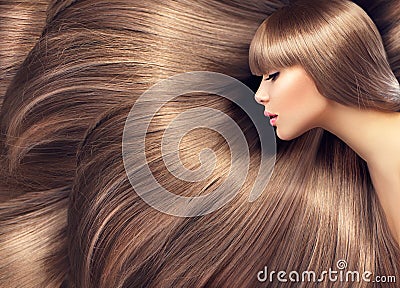 Beauty woman with shiny long hair Stock Photo