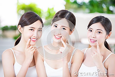 Beauty women smile happily Stock Photo