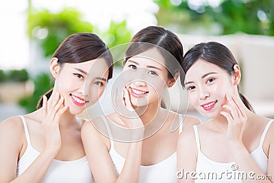 Beauty women smile happily Stock Photo