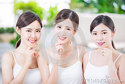 Beauty women smile happily Stock Photo